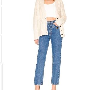 RE/DONE Originals 70s Straight in Indigo Stud Size 26 NWT